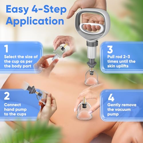 Myofascial Releaser Professional Cupping Therapy Set - 18 Multi-Sized Vacuum Cups with Two Hand Pumps and Detailed Cupping...