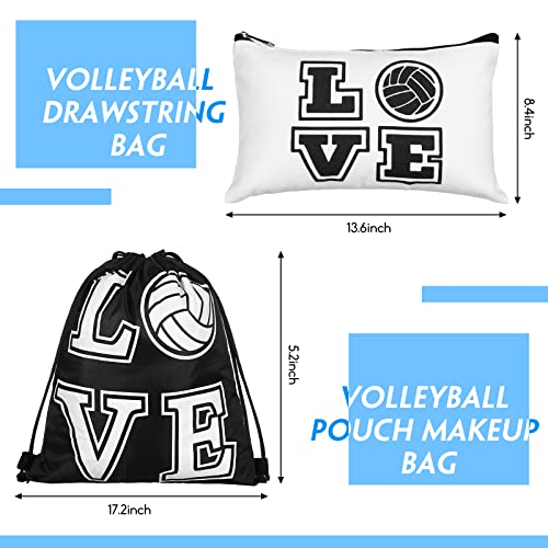Vabean 8 Pcs Volleyball Accessories,Include Volleyball Arm Sleeves Knee Pads Sport Hair Scrunchies Sweat Band Drawstring B...
