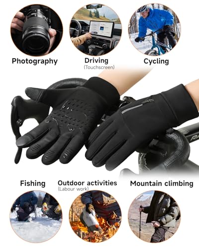 jopavo Gloves for Winter Men Women Windproof Water Resistant - Lightweight Touch Screen Gloves for Hiking Cycling Driving ...