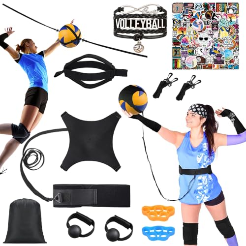 ENERACES Solo Volleyball Trainer: All-in-One Volleyball Training Equipment with Rebounder for Serving, Spiking & Setting P...
