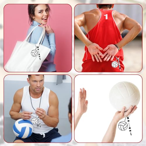 Suncalla 984 Pcs 24 Set Volleyball Keychain Making Kit DIY Volleyball Bag Tag Sport Key Chain Crafts Adjustable Letter Bea...