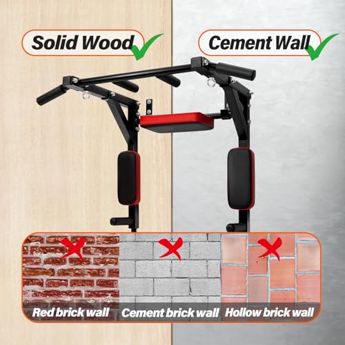 MKSY Multifunctional Wall Mount Pull-Up Bar fitness equipment,Chin-Up For Indoor Home Gym Workout,Supports to 440 Lbs