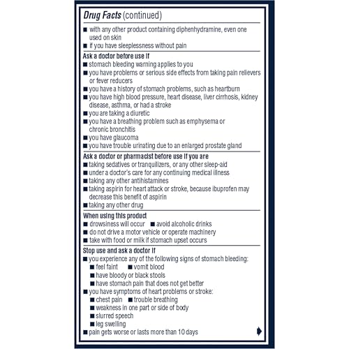 Advil PM Pain Reliever and Nighttime Sleep Aid, Ibuprofen for Pain Relief and Diphenhydramine Citrate for a Sleep Aid - 120 Coated Caplets and Pain Reliever and Fever Reducer, 10 Count Tablets