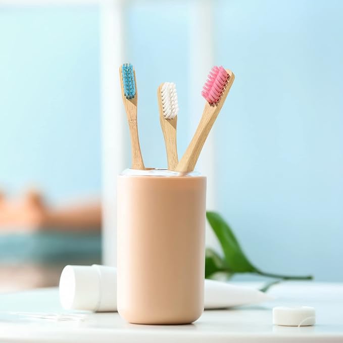 Y-Kelin Bamboo V-Shaped Orthodontic Toothbrush, 3pcs, Pink