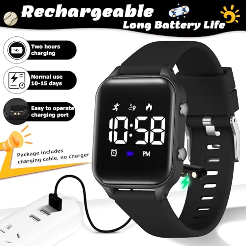 L LAVAREDO Kids Digital Watches for Boys Girls,Waterproof Sport Watch with Pedometer Stopwatch Vibration Alarm for Ages 5-...