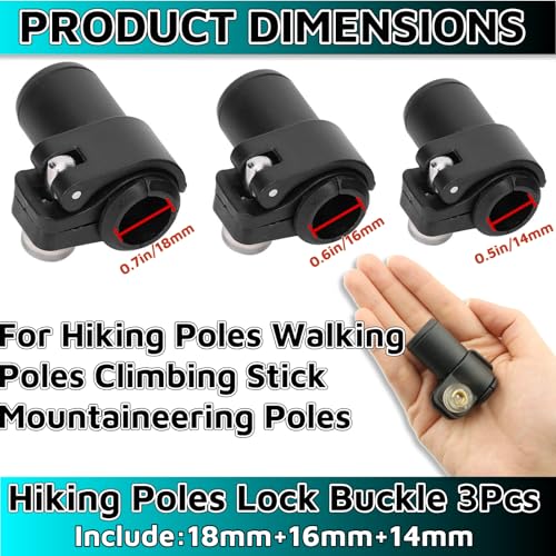 Hiking Poles Lock Buckle 3 Pcs，Hiking Pole External Lock，Hiking Pole Parts 18mm+16mm+14mm Quick Release External Flip Lock...