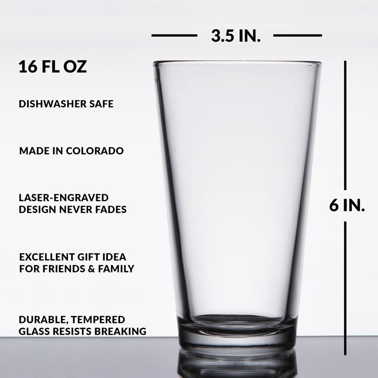 DEMON HUNTER WARCRAFT EMBLEM Engraved Pint Glass | Inspired by Warcraft | Great Gamer Gift Idea