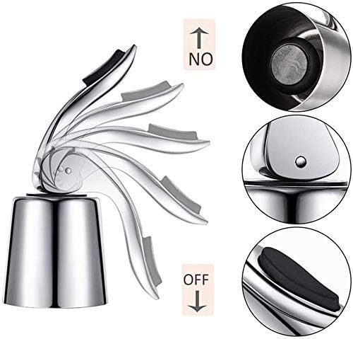 Wine Stoppers(2 PACK Bright)，Wine Bottle Stoppers Stainless Steel，Reusable Wine Saver，Wine Sealer Keeps Wine Fresh，Wine Bottle Plug With Silicone，Superior Leak-Proof，Best Gift