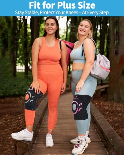 ABYON Knee Brace for Women Plus Size Stabilizer for Knee Pain, Meniscus Tear, Arthritis, Acl, Mcl Pain–[Patented] Adjustab...