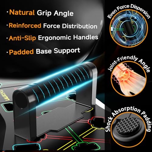 LALAHIGH Push Up Board,36 in 1 Home Gym Equipment with Ab Roller Wheel & Resistance Bands, Portable Foldable Workout Board...