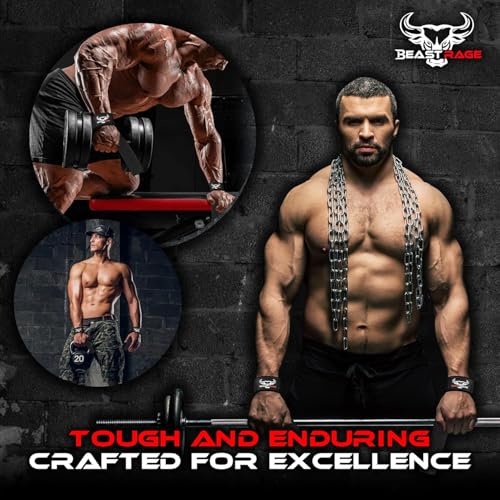 BEAST RAGE Lifting Wrist Straps for Weightlifting, Weight Lifting Straps Gym Grip Power Workouts Lifting Straps Padded Cot...