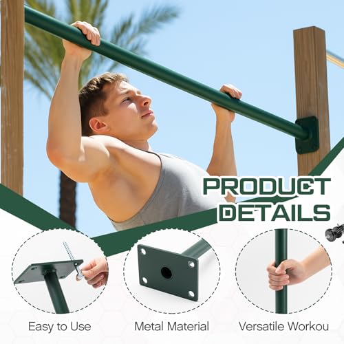 Zonon 2 Pcs Heavy Duty Outdoor Pull up Bars Heavy Strength Training Chin up Bars for Home Gyms Full Body Exercise Support ...
