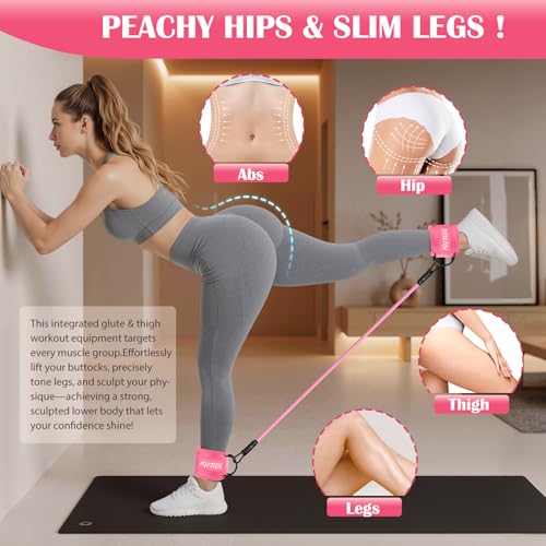 KUTIZE Ankle Resistance Bands with Cuffs & Fabric Resistance Bands Set - Legs & Glutes Workout Equipment for Women & Men, ...