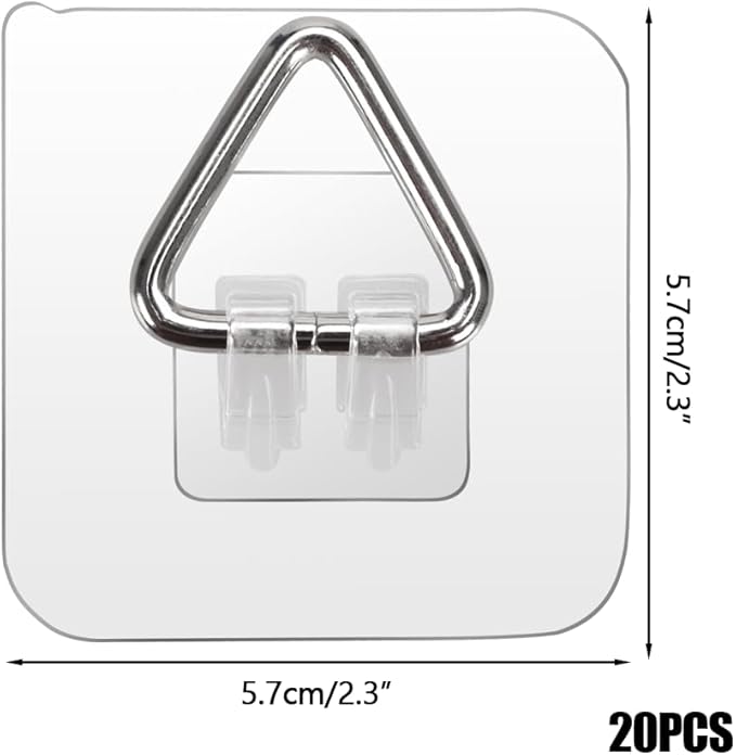 20PCS Vertical Adhesive Plate Holders, Heavy Duty Plastic Wall Hangers Invisible Plate Hooks for Plates Photo Frames Paintings and Art
