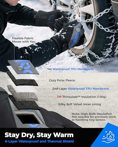 toolant Winter Work Gloves for Men, Insulated Waterproof Work Gloves with Reinforced Palm for Cold Weather Protection, S-XXL