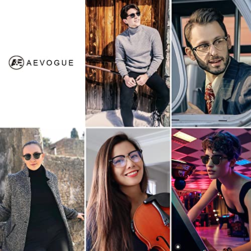 AEVOGUE Polarized Sunglasses For Women And Men Semi Rimless Frame Retro Sun Glasses AE0369