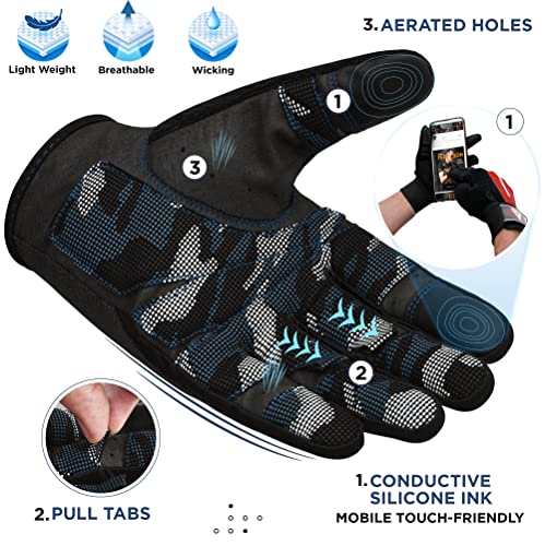 RDX Weight Lifting Gloves with Wrist Support -Touch Screen Full Finger Gym Workout, Breathable Anti Slip Padded Grip, Men ...