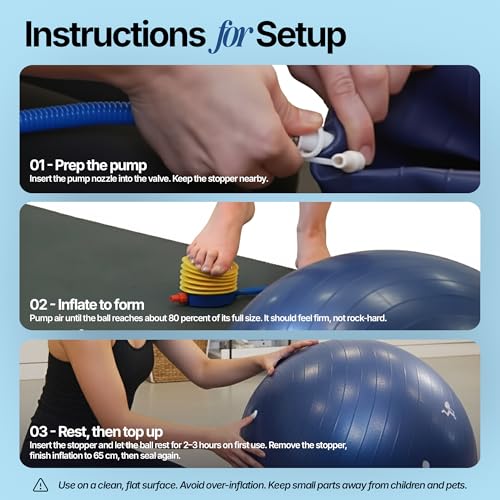 XORAWAR at Home Pilates Kit, Pilates Set with Fabric Resistance Band, Yoga Ball and 2 Foam Blocks, Pilates Sets for Women