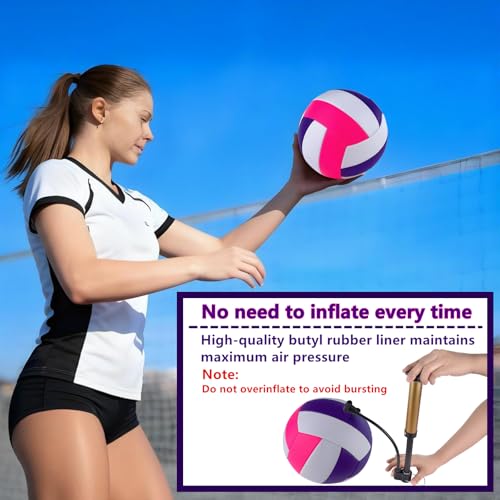 HYPGARD 6 Pack Volleyballs Official Size 5, Waterproof Soft Bulk Recreational Volley Balls with Pump and Net Bag for Indoo...