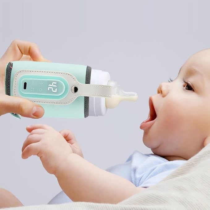 Baby Bottle Keep Warmer,Portable Travel Mug Milk Heater Thermostatic Bottle Cover Milk Bottle Heating Warmer Multifunction Thermostatic Bottle Sleeve with Tpye-C Cable for Coffee Tea,Blue