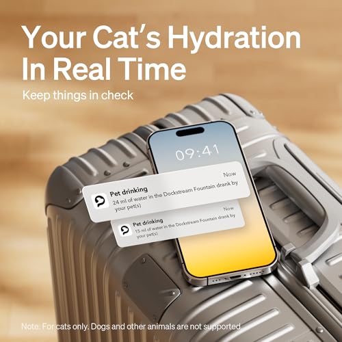 PETLIBRO Cat Water Fountain, App Monitoring Pet Fountains for Cats Indoor with Stainless Steel Tray, 2.5L/84oz Dockstream ...