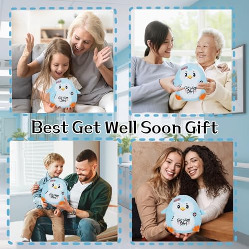 NIUBEHOHO Get Well Penguin Stuffed Animal - Get Well Soon Gifts Penguin Plush Heartwarming Design for Rehabilitation Kids'...