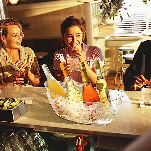 Ice Bucket for Parties 5.5 Liter Large Clear Champagne Beer Tub Mimosa Bar Supplies Kit Acrylic Plastic Wine Beverage Buck...