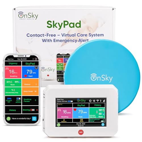 SkyPad FDA-Cleared Contact-Free Heart & Breathing & Sleep Apnea & Seizure Monitor, Adult & Children Home Health Care - Sen...