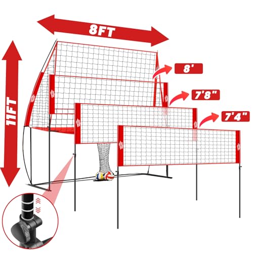 Volleyball Training Equipment,Height Adjustable Volley Ball Practice Net Station for Serving, Spiking, Hitting Practice,Ea...