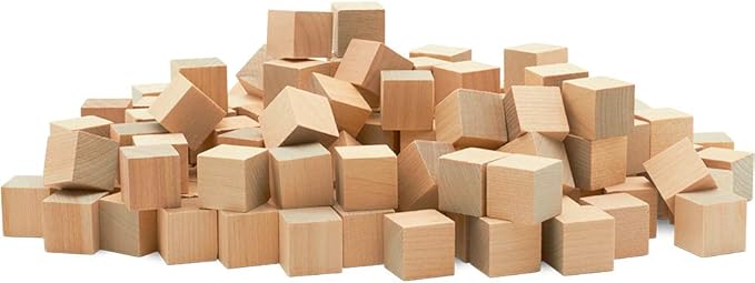 DIY Wooden Cubes 3/4-inch, Pack of 3500 Small Blank Wooden Blocks, Unfinished Wood Blocks for Crafts, STEM, Dice, and Building Blocks for Stacking, by Woodpeckers