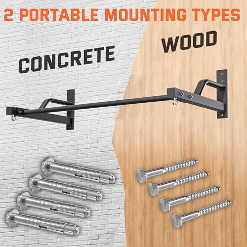 2025 Upgrade Pull Up Bar Wall Mounted - 600 lbs Heavy Duty Strength Training Pull-Up Bars, Ideal Rogue Pull Up Bar for Hom...