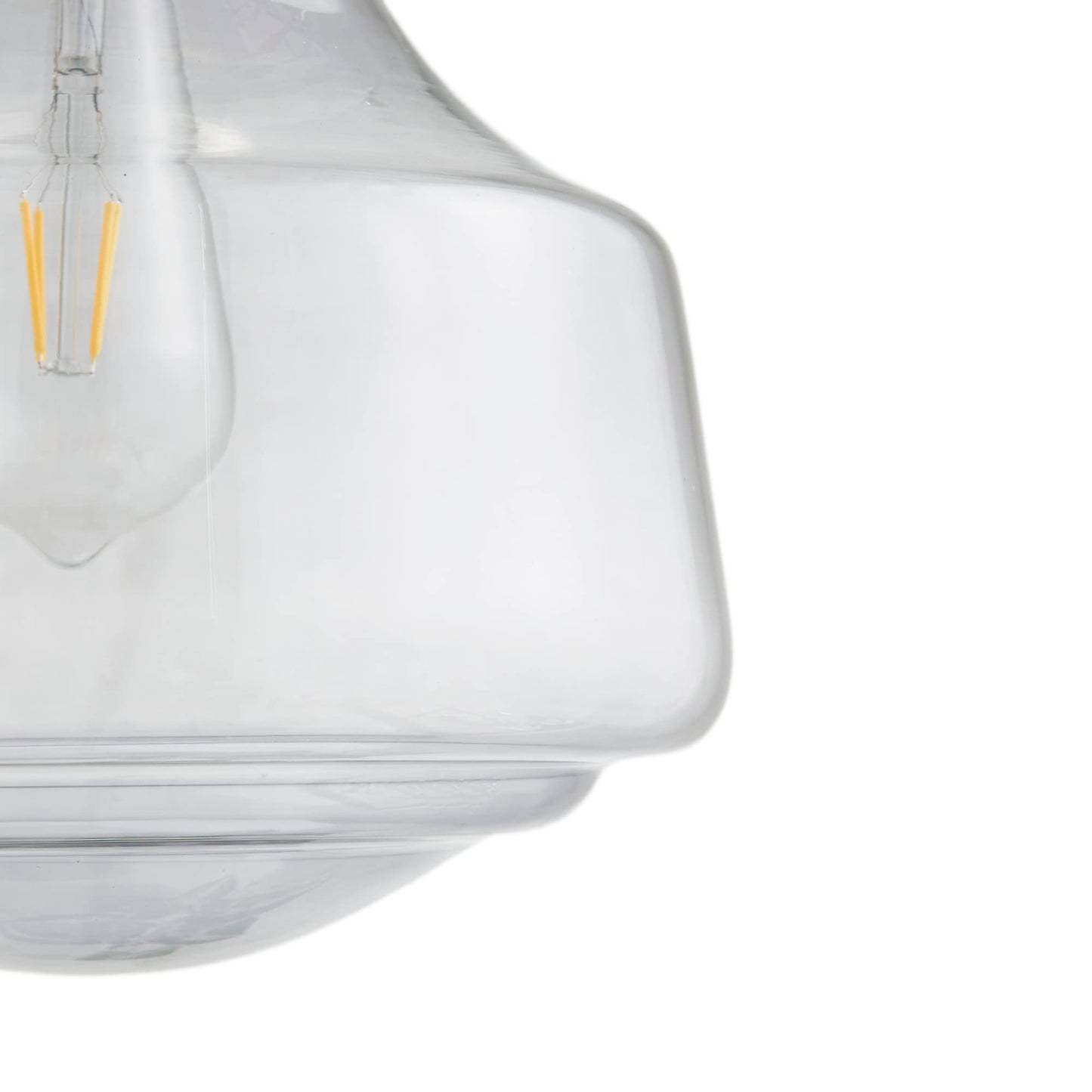 Hampton Hill Glass Pendant Light Fixture, Adjustable Bell-Shaped, Iron/Glass, 9.75in Dia x 49.25inH, Smoke Grey, Model FB151-1161