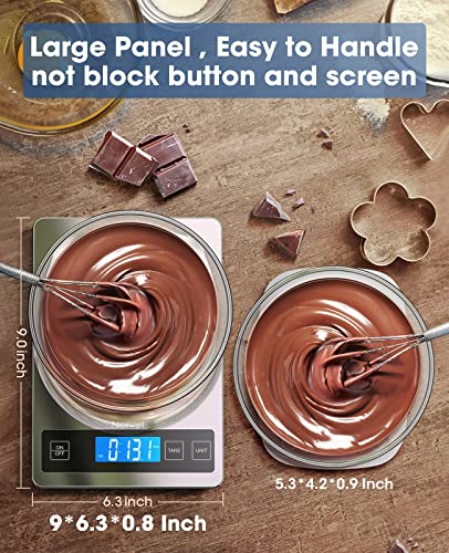 Nicewell Food Scale, 22lb Digital Kitchen Scale Weight Grams and oz for Cooking Baking, 1g/0.1oz Precise Graduation, Stain...