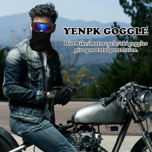 YENPK Dirt Bike Goggles, 2-Pack Motorcycle & ATV Goggles with Anti-Impact Lens & 2 Face Mask