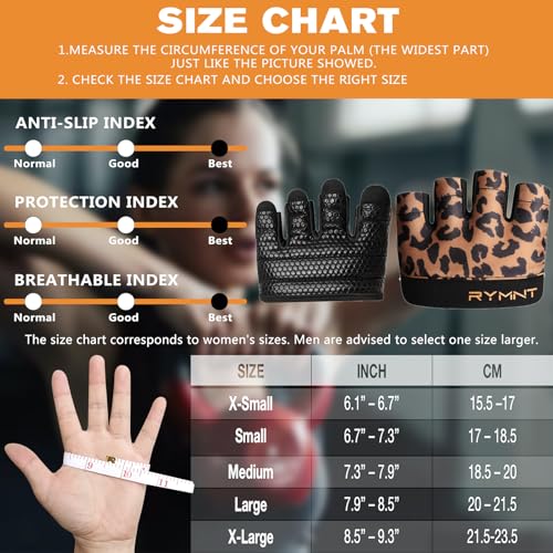 RYMNT Minimal Workout Gloves,Short Micro Weight Lifting Gloves Grip Pads with Full Palm Protection & Extra Grip for Men Wo...