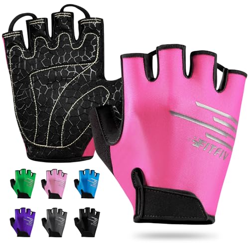 FITFIV Cycling Gloves Bike Gloves for Men/Women Half Finger Biking Gloves Exercise Workout Gloves Suitable for Outdoor Spo...
