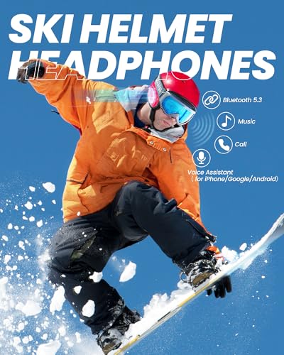 OutdoorMaster Wireless Bluetooth 5.3 Ski Helmet Drop-in Headphones HD Speaker Chip Compatible with Audio-Ready Helmet with...