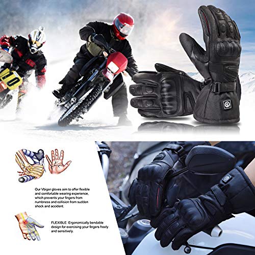 DAY WOLF Heated for Men & Women, Heating Motorcycle Gloves with 7.4V 2200MAH Rechargeable Battery Waterproof Windproof Ele...