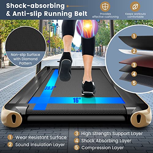 Goplus 2 in 1 Folding Treadmill, 2.25HP Superfit Under Desk Electric Treadmill, Installation-Free with Remote Control, APP...