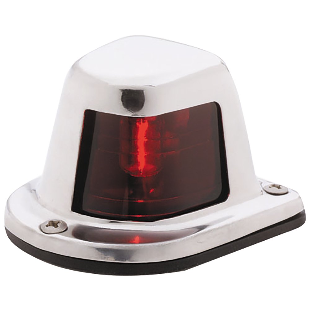 Attwood Marine 8634368 Attwood 1-Mile Deck Mount  Red Sidelight - 12V - Stainless Steel Housing
