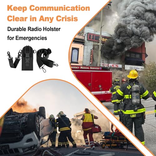 Levowin 2 Pack Firefighter Radio Strap and Holder with Sway Strap Bundle Set, Adjustment Ability and Mic Holder, Holds Wal...