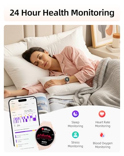 Parsonver Smart Watch, Built-in GPS, Bluetooth Calling, Fitness Watch for Women with 100+ Sport Modes, IP68 Waterproof, He...