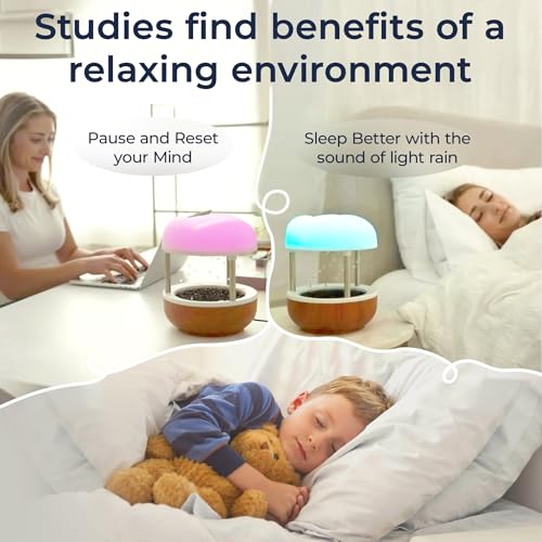 Mindsight ‘Calming Cloud’ Tabletop Water Fountain | Quiet Pump | Splash Resistant | Zen & Nature Décor | Promotes Focus, S...