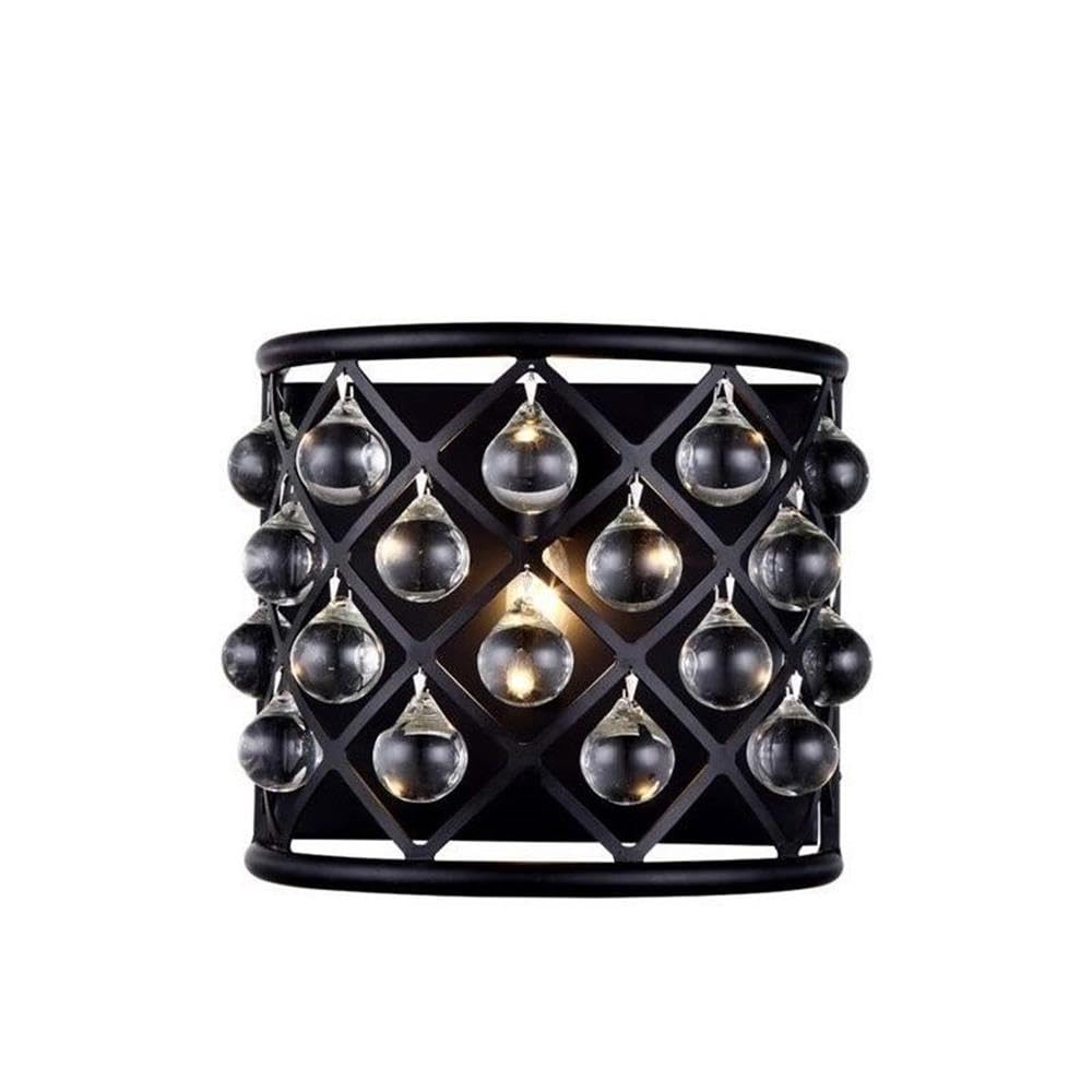 Elegant Lighting 1-Light Wall Sconce, 11.5in Width x 10.5in Height, Mocha Brown Finish, Crystal, Model 1213W11MB/RC