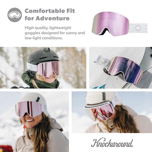 Knockaround Slingshots Ski/Snowboard Goggles for Men, Women & Youth - Anti-Glare & Fog Coating - UV400 Protection