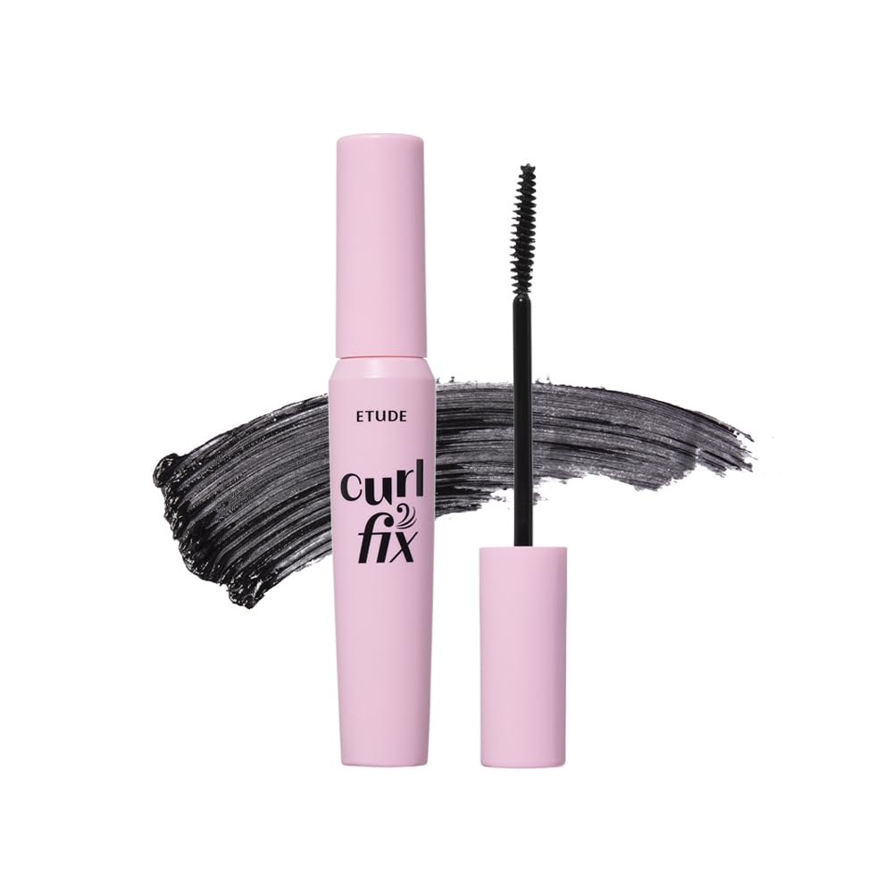 ETUDE Curl Fix Mascara, Lash Mascara, Strong Curl Up, Long-Lasting, Waterproof, Light-Weight, Korean Makeup, Beauty, Vegan Certi
