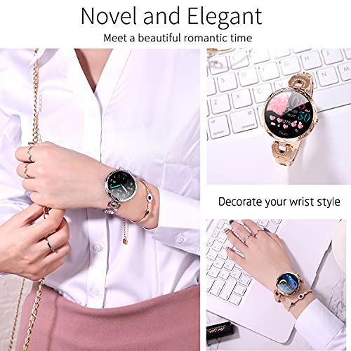 Thafikzi Smartwatch for Women Compatible for iPhone Samsung Android iOS Phones. Smart Bracelet with Female Menstrual Cycle...