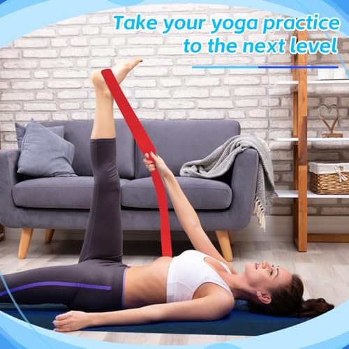 Extrapins 10 Pcs Yoga Strap for Stretching,8 Ft Exercise Adjustable Straps,Yoga Bands with Safe Adjustable D Ring Buckle,N...