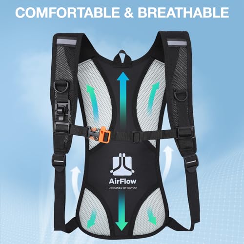 KUYOU Running Hydration Vest - Lightweight Insulated Hydration Backpack with 2L Water Bladder, Adjustable Chest Straps and...