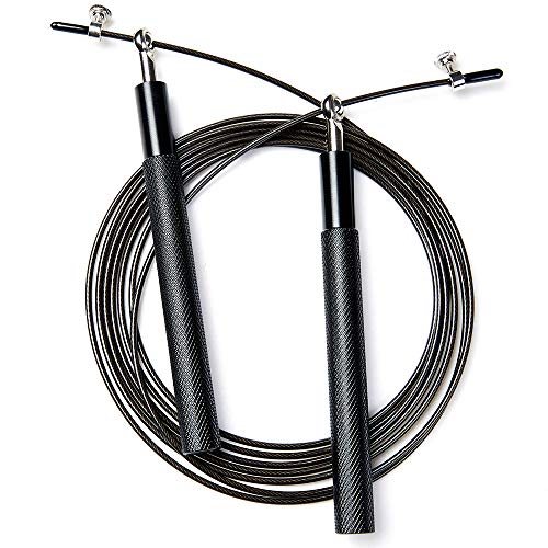 Speed Skipping Rope Adjustable Jumping Rope with Aluminium Alloy Handle and Ball Bearing Tangle-Free Exercise Rope for Hom...